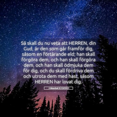 Picture 05 - 5 Mosebok 9:3 SV1917 - Så skall du nu veta att HERREN, din Gud, är den - Bible Verse Picture
