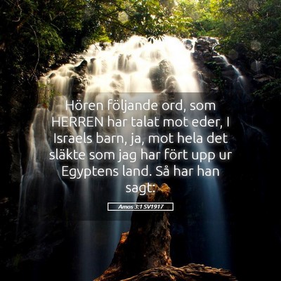 Picture 05 - Amos 3:1 SV1917 - Hören följande ord, som HERREN har talat mot - Bible Verse Picture