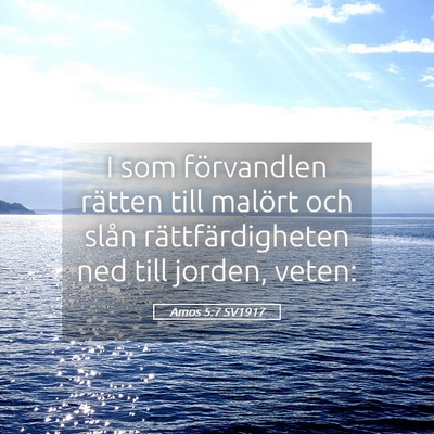 Picture 05 - Amos 5:7 SV1917 - I som förvandlen rätten till malört och slån - Bible Verse Picture