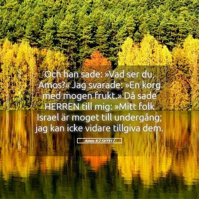 Picture 05 - Amos 8:2 SV1917 - Och han sade: »Vad ser du, Amos?» Jag svarade: - Bible Verse Picture