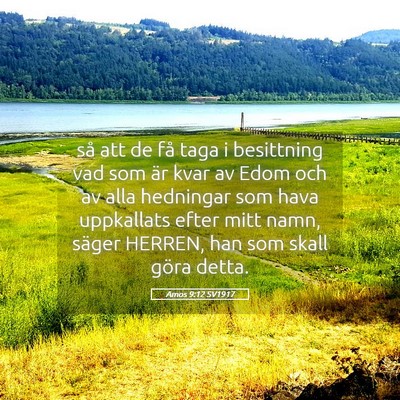 Picture 05 - Amos 9:12 SV1917 - så att de få taga i besittning vad som är kvar - Bible Verse Picture