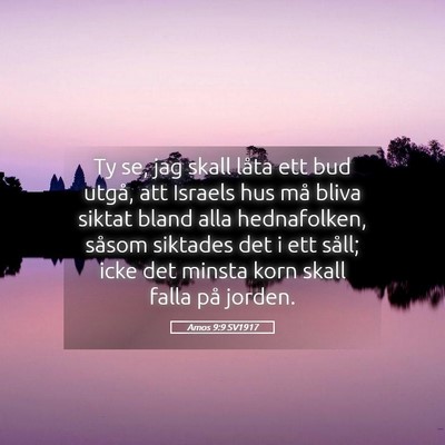 Picture 05 - Amos 9:9 SV1917 - Ty se, jag skall låta ett bud utgå, att Israels - Bible Verse Picture