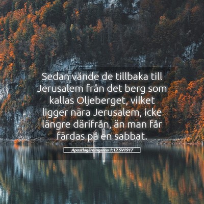 Picture 05 - Apostlagärningarna 1:12 SV1917 - Sedan vände de tillbaka till Jerusalem från det - Bible Verse Picture