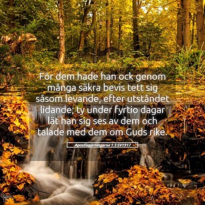 Picture 05 - Apostlagärningarna 1:3 SV1917 - För dem hade han ock genom många säkra bevis - Bible Verse Picture