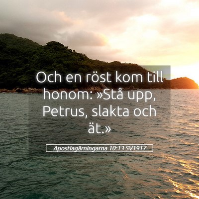 Picture 05 - Apostlagärningarna 10:13 SV1917 - Och en röst kom till honom: »Stå upp, Petrus, - Bible Verse Picture