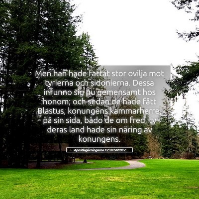 Picture 05 - Apostlagärningarna 12:20 SV1917 - Men han hade fattat stor ovilja mot tyrierna och - Bible Verse Picture