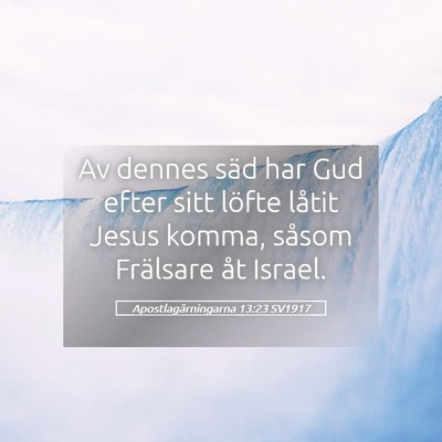 Picture 05 - Apostlagärningarna 13:23 SV1917 - Av dennes säd har Gud efter sitt löfte låtit - Bible Verse Picture