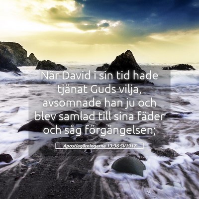 Picture 05 - Apostlagärningarna 13:36 SV1917 - När David i sin tid hade tjänat Guds vilja, - Bible Verse Picture