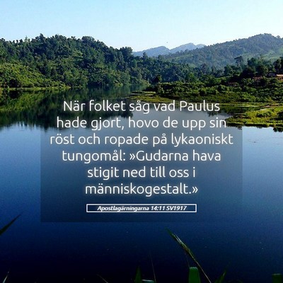 Picture 05 - Apostlagärningarna 14:11 SV1917 - När folket såg vad Paulus hade gjort, hovo de - Bible Verse Picture