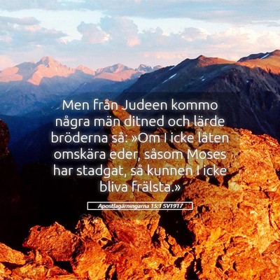 Picture 05 - Apostlagärningarna 15:1 SV1917 - Men från Judeen kommo några män ditned och - Bible Verse Picture