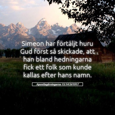 Picture 05 - Apostlagärningarna 15:14 SV1917 - Simeon har förtäljt huru Gud först så - Bible Verse Picture