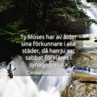 Picture 05 - Apostlagärningarna 15:21 SV1917 - Ty Moses har av ålder sina förkunnare i alla - Bible Verse Picture