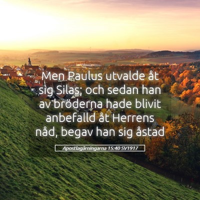 Picture 05 - Apostlagärningarna 15:40 SV1917 - Men Paulus utvalde åt sig Silas; och sedan han - Bible Verse Picture