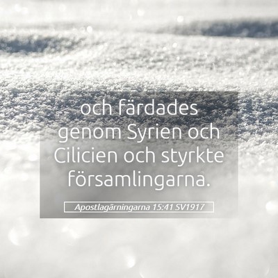 Picture 05 - Apostlagärningarna 15:41 SV1917 - och färdades genom Syrien och Cilicien och - Bible Verse Picture