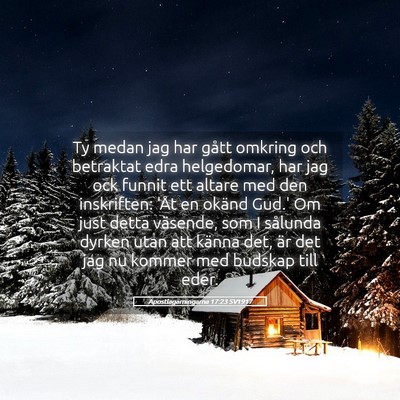 Picture 05 - Apostlagärningarna 17:23 SV1917 - Ty medan jag har gått omkring och betraktat edra - Bible Verse Picture
