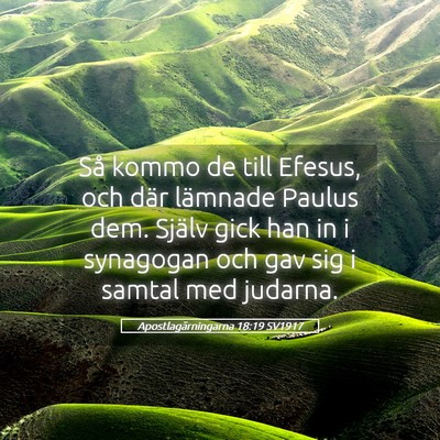 Picture 05 - Apostlagärningarna 18:19 SV1917 - Så kommo de till Efesus, och där lämnade - Bible Verse Picture