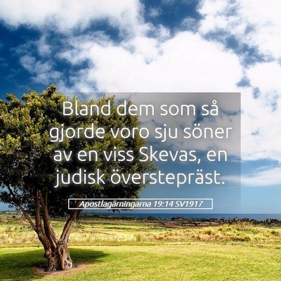 Picture 05 - Apostlagärningarna 19:14 SV1917 - Bland dem som så gjorde voro sju söner av en - Bible Verse Picture