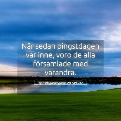 Picture 05 - Apostlagärningarna 2:1 SV1917 - När sedan pingstdagen var inne, voro de alla - Bible Verse Picture