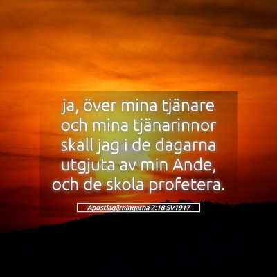 Picture 05 - Apostlagärningarna 2:18 SV1917 - ja, över mina tjänare och mina tjänarinnor - Bible Verse Picture