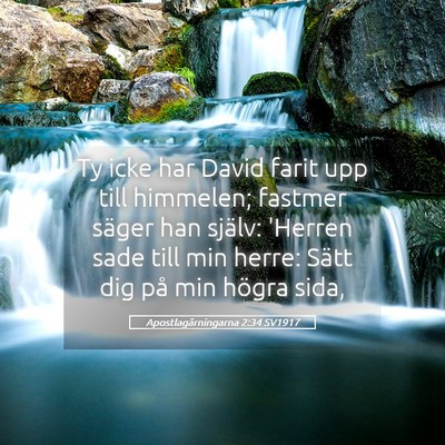 Picture 05 - Apostlagärningarna 2:34 SV1917 - Ty icke har David farit upp till himmelen; - Bible Verse Picture