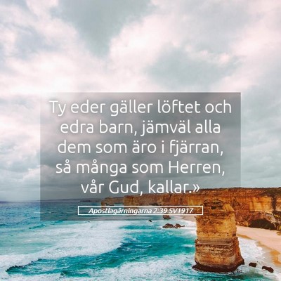 Picture 05 - Apostlagärningarna 2:39 SV1917 - Ty eder gäller löftet och edra barn, jämväl - Bible Verse Picture