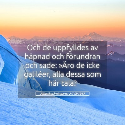 Picture 05 - Apostlagärningarna 2:7 SV1917 - Och de uppfylldes av häpnad och förundran och - Bible Verse Picture