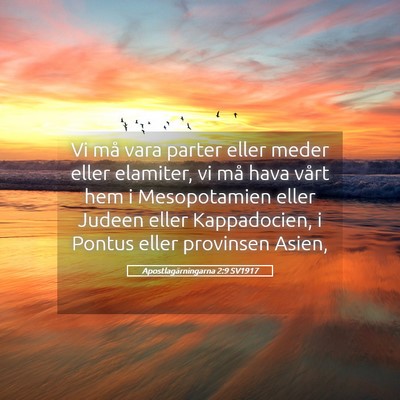 Picture 05 - Apostlagärningarna 2:9 SV1917 - Vi må vara parter eller meder eller elamiter, vi - Bible Verse Picture
