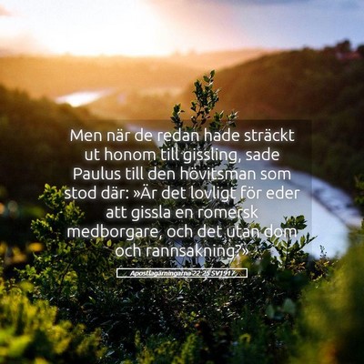 Picture 05 - Apostlagärningarna 22:25 SV1917 - Men när de redan hade sträckt ut honom till - Bible Verse Picture