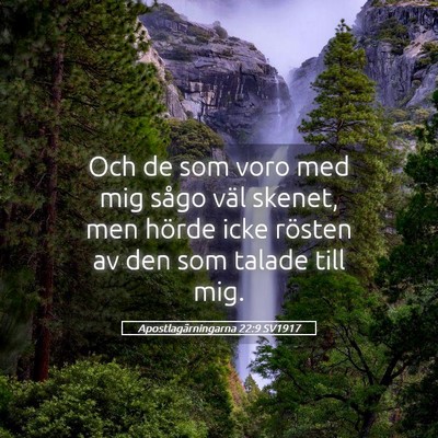 Picture 05 - Apostlagärningarna 22:9 SV1917 - Och de som voro med mig sågo väl skenet, men - Bible Verse Picture