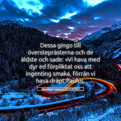 Picture 05 - Apostlagärningarna 23:14 SV1917 - Dessa gingo till översteprästerna och de - Bible Verse Picture