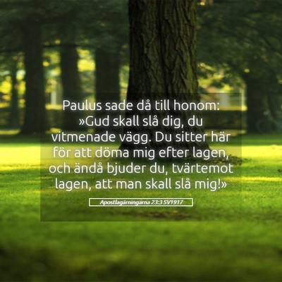 Picture 05 - Apostlagärningarna 23:3 SV1917 - Paulus sade då till honom: »Gud skall slå dig, - Bible Verse Picture