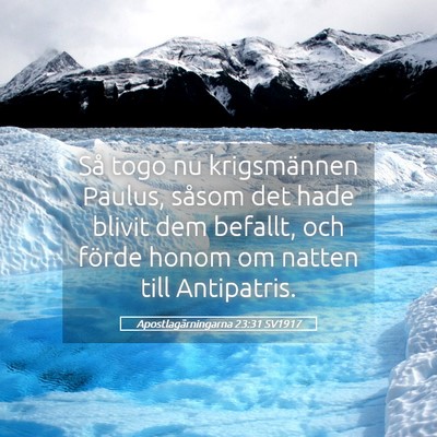 Picture 05 - Apostlagärningarna 23:31 SV1917 - Så togo nu krigsmännen Paulus, såsom det hade - Bible Verse Picture