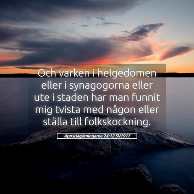 Picture 05 - Apostlagärningarna 24:12 SV1917 - Och varken i helgedomen eller i synagogorna eller - Bible Verse Picture