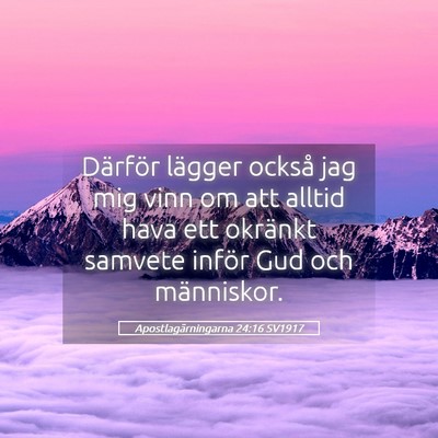 Picture 05 - Apostlagärningarna 24:16 SV1917 - Därför lägger också jag mig vinn om att - Bible Verse Picture