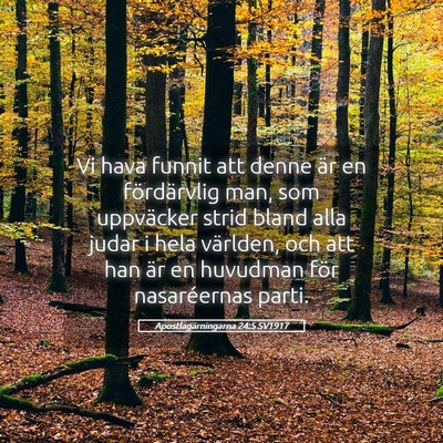 Picture 05 - Apostlagärningarna 24:5 SV1917 - Vi hava funnit att denne är en fördärvlig man, - Bible Verse Picture