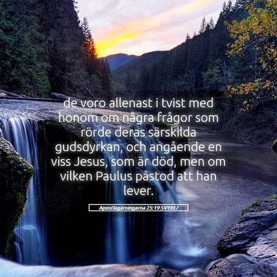 Picture 05 - Apostlagärningarna 25:19 SV1917 - de voro allenast i tvist med honom om några - Bible Verse Picture