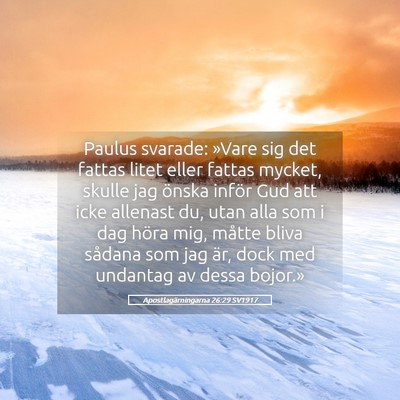 Picture 05 - Apostlagärningarna 26:29 SV1917 - Paulus svarade: »Vare sig det fattas litet eller - Bible Verse Picture
