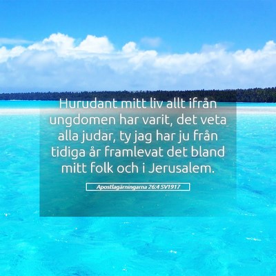 Picture 05 - Apostlagärningarna 26:4 SV1917 - Hurudant mitt liv allt ifrån ungdomen har varit, - Bible Verse Picture