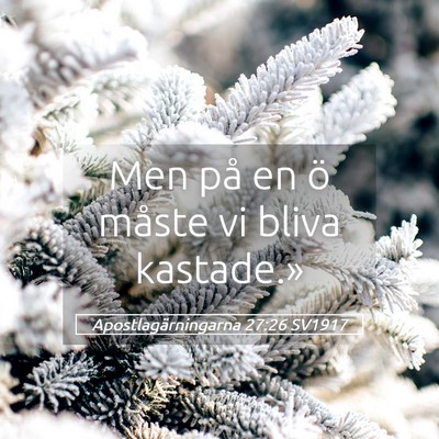 Picture 05 - Apostlagärningarna 27:26 SV1917 - Men på en ö måste vi bliva - Bible Verse Picture