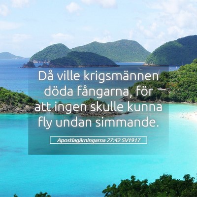 Picture 05 - Apostlagärningarna 27:42 SV1917 - Då ville krigsmännen döda fångarna, för att - Bible Verse Picture