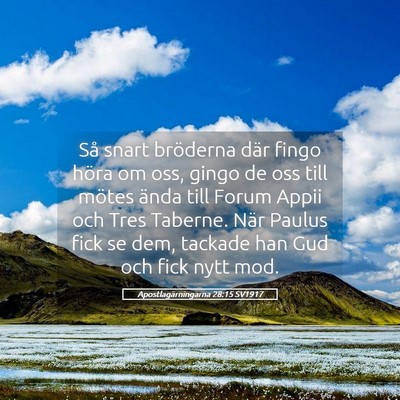 Picture 05 - Apostlagärningarna 28:15 SV1917 - Så snart bröderna där fingo höra om oss, - Bible Verse Picture
