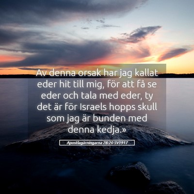Picture 05 - Apostlagärningarna 28:20 SV1917 - Av denna orsak har jag kallat eder hit till mig, - Bible Verse Picture