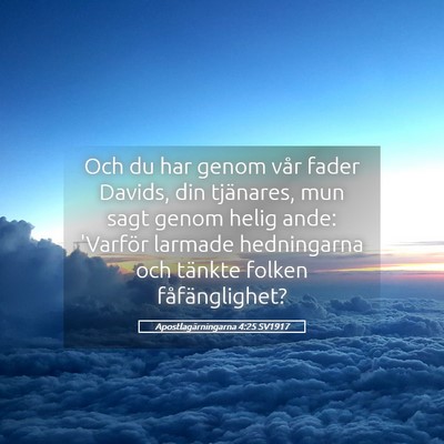 Picture 05 - Apostlagärningarna 4:25 SV1917 - Och du har genom vår fader Davids, din - Bible Verse Picture