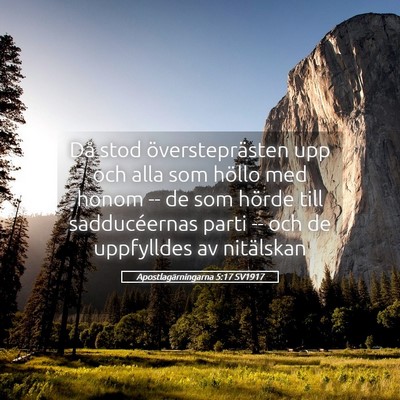 Picture 05 - Apostlagärningarna 5:17 SV1917 - Då stod översteprästen upp och alla som höllo - Bible Verse Picture