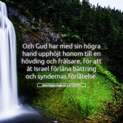 Picture 05 - Apostlagärningarna 5:31 SV1917 - Och Gud har med sin högra hand upphöjt honom - Bible Verse Picture