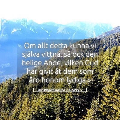 Picture 05 - Apostlagärningarna 5:32 SV1917 - Om allt detta kunna vi själva vittna, så ock - Bible Verse Picture