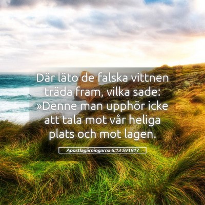 Picture 05 - Apostlagärningarna 6:13 SV1917 - Där läto de falska vittnen träda fram, vilka - Bible Verse Picture