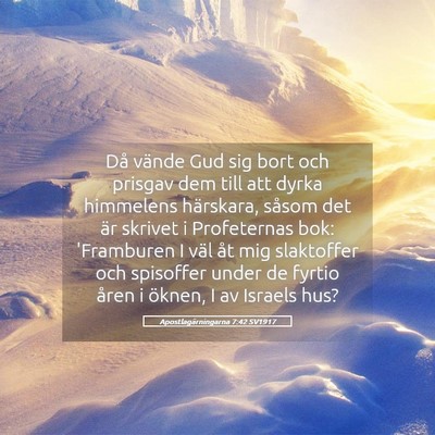 Picture 05 - Apostlagärningarna 7:42 SV1917 - Då vände Gud sig bort och prisgav dem till att - Bible Verse Picture