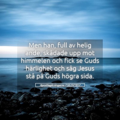 Picture 05 - Apostlagärningarna 7:55 SV1917 - Men han, full av helig ande, skådade upp mot - Bible Verse Picture