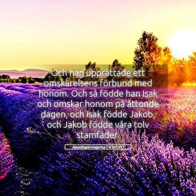 Picture 05 - Apostlagärningarna 7:8 SV1917 - Och han upprättade ett omskärelsens förbund - Bible Verse Picture